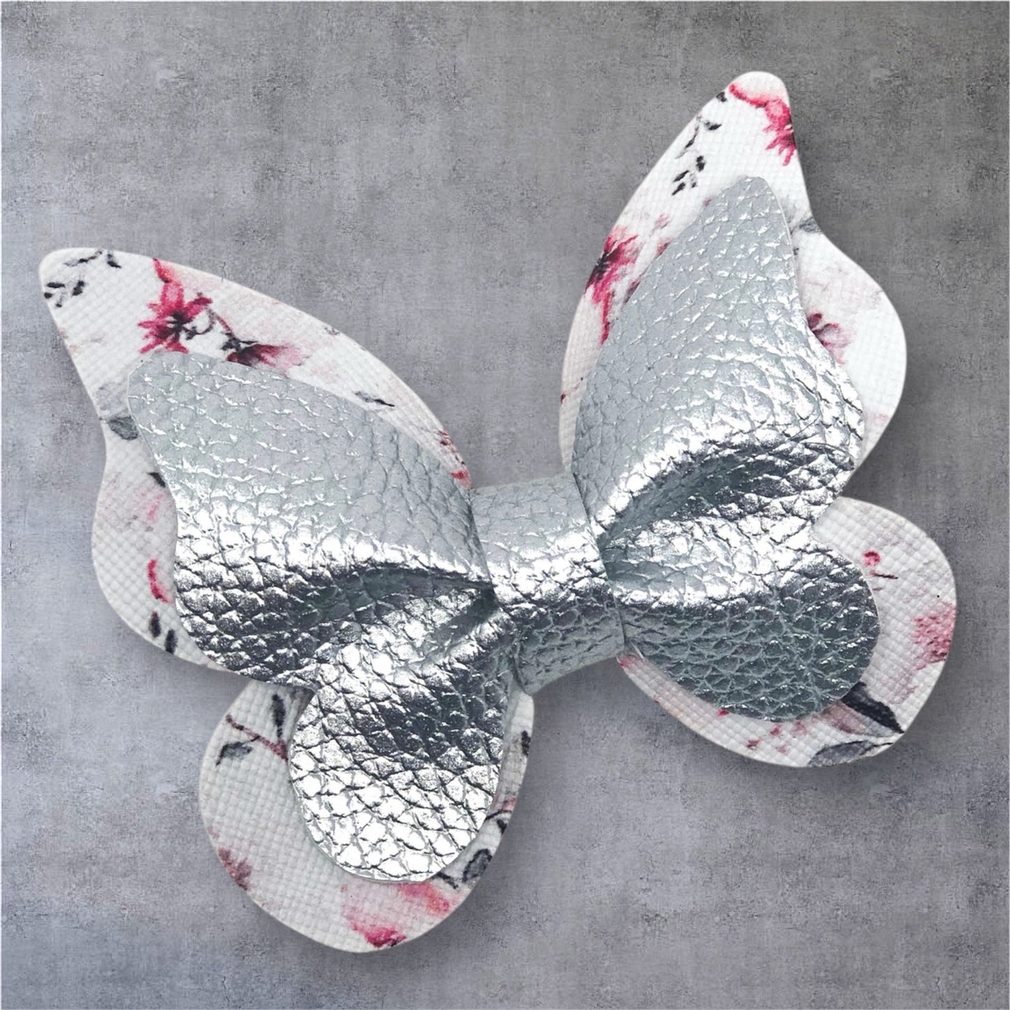 Handmade vegan leather hair bow for everyday wear