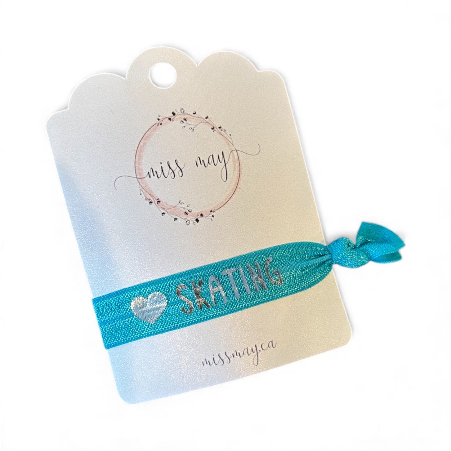 Heart Skating Hair Tie Bracelet – Foiled Figure Skater Elastic | Miss May