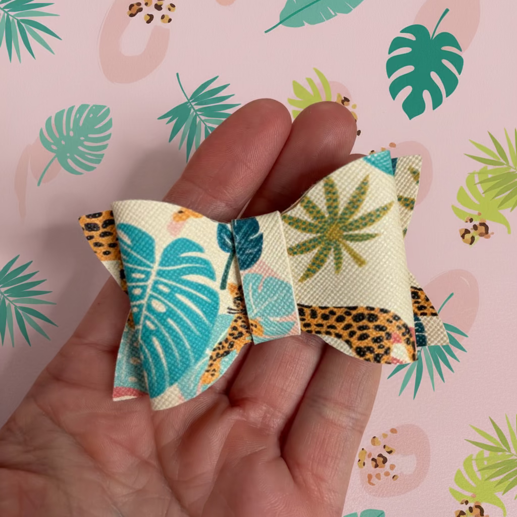 cheetah hair bow for girls
