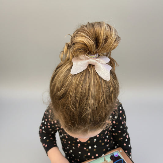 lavender purple butterfly faux leather hair tie bow