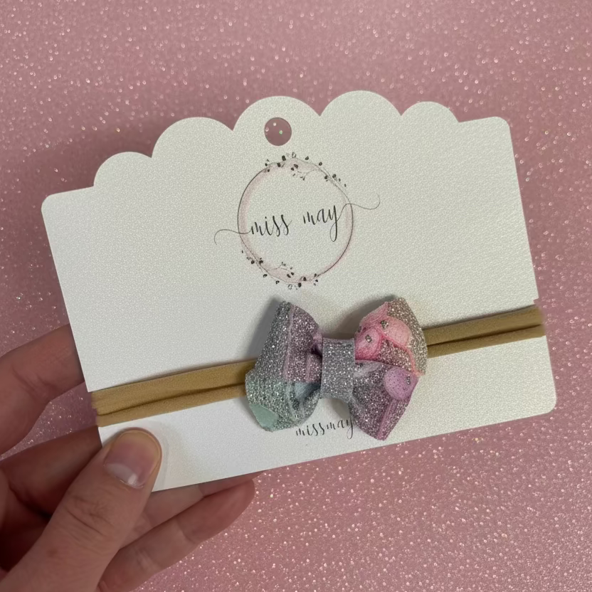 handmade boutique unicorn bow headband Canada