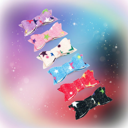 Assorted mini hair ties for fine baby hair with star pattern detail