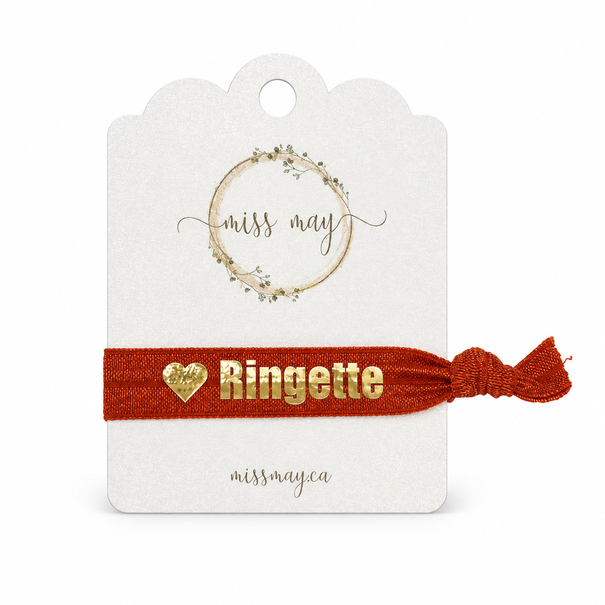 Ringette Hair Tie Bracelets – Foiled Elastic | Miss May