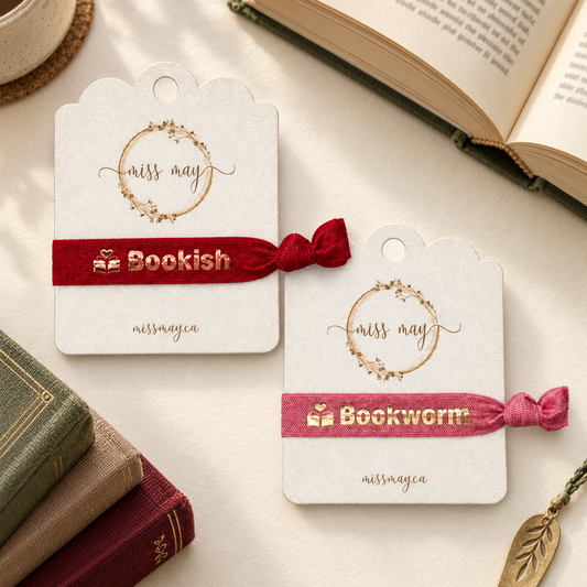 Bookworm & Bookish Hair Tie Bracelets – Foiled Elastic | Miss May