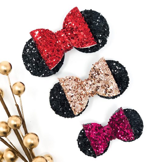 Handmade vegan leather character-inspired hair bow for kids