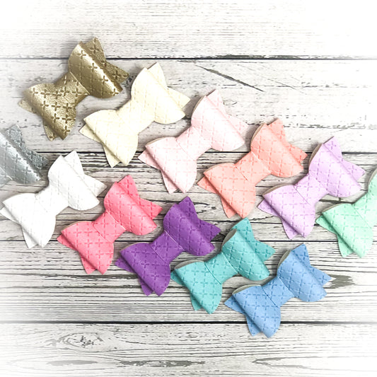 Handmade vegan leather hair bow for everyday wear