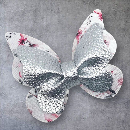 Handmade vegan leather hair bow for everyday wear