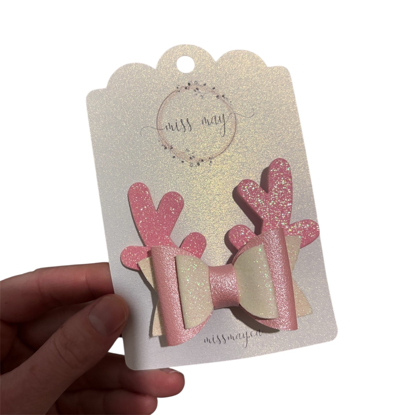 Reindeer Hair Bow – Christmas Holiday Bow for Girls | Miss May