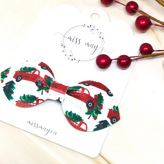 Christmas Tree Truck Hair Tie – Holiday Ponytail Holder for Girls | Miss May