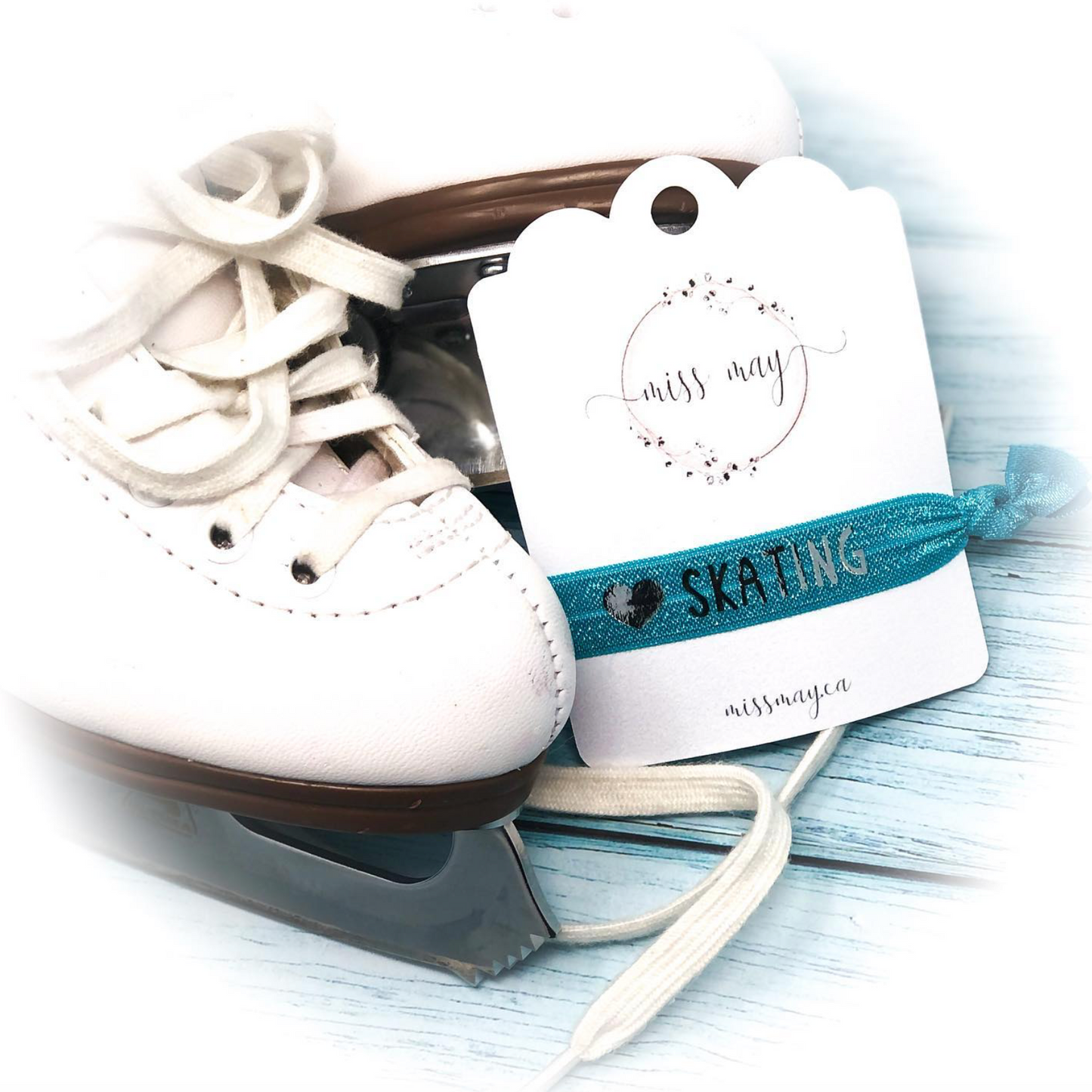 Heart Skating Hair Tie Bracelet – Foiled Figure Skater Elastic | Miss May