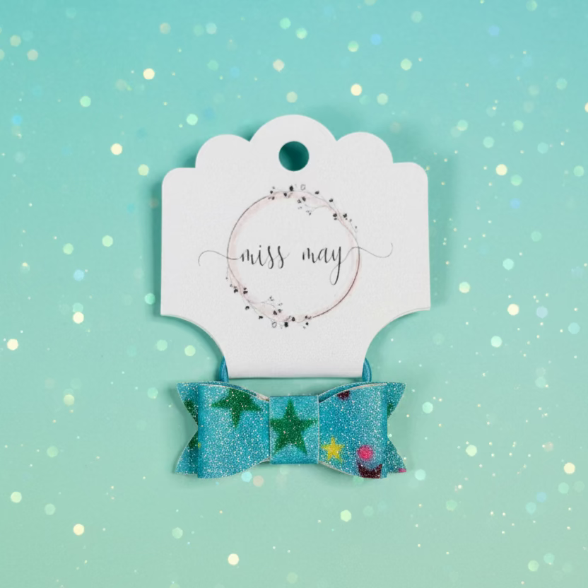 blue bow with stars