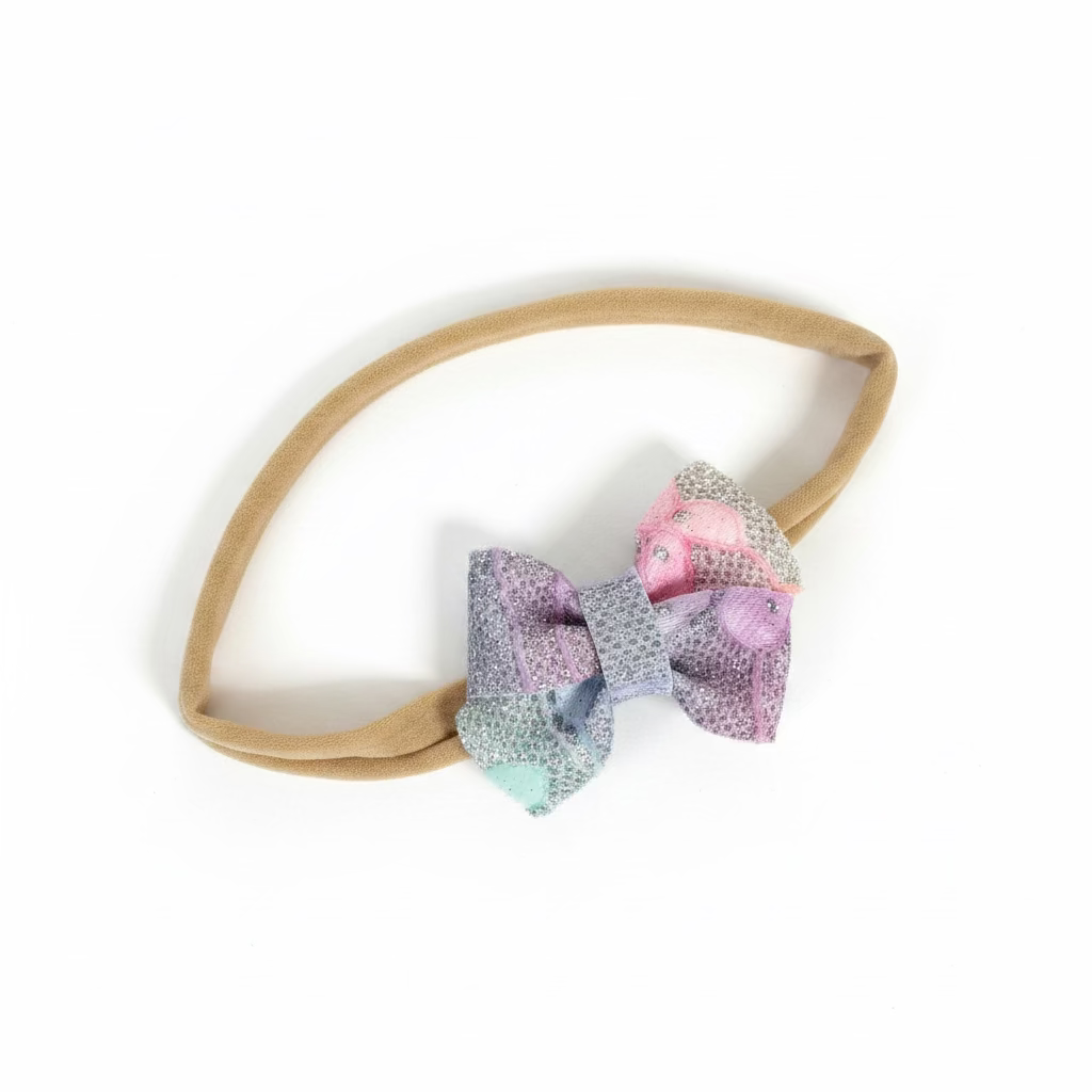 Unicorn ombre glitter lace headband bow for baby girl