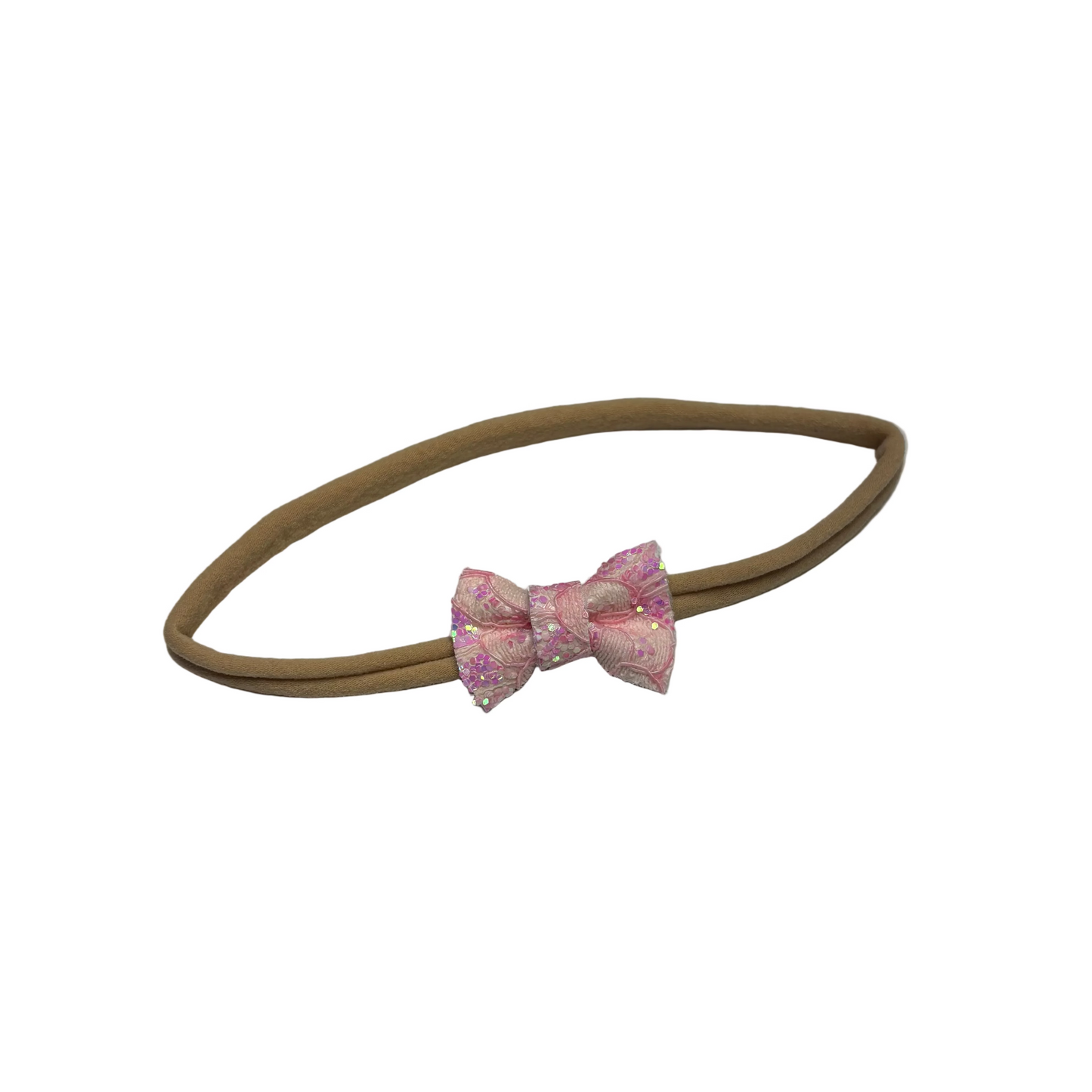 pink faux leather lace baby bow headband infant hair accessory