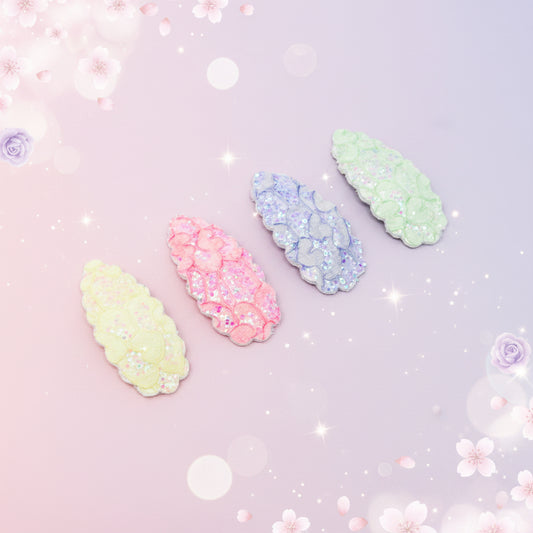 Lace glitter snap hair clip sets of 2 for girls