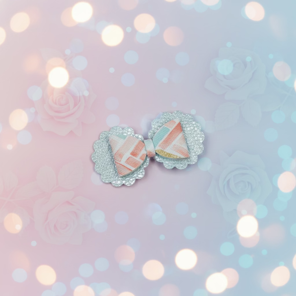 zigzag ruffle flower hair bow clip pastel girls hair accessory spring summer bow